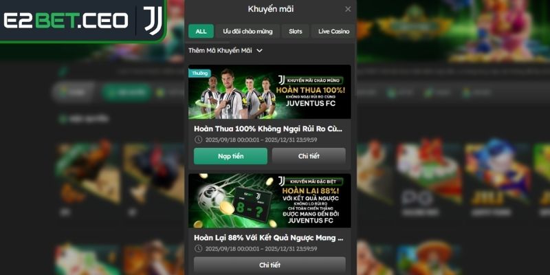 Khuyến Mãi E2Bet – Bùng Nổ Ưu Đãi Nhận Thưởng Vô Hạn 1 Tổng quan về các chương trình khuyến mãi E2Bet