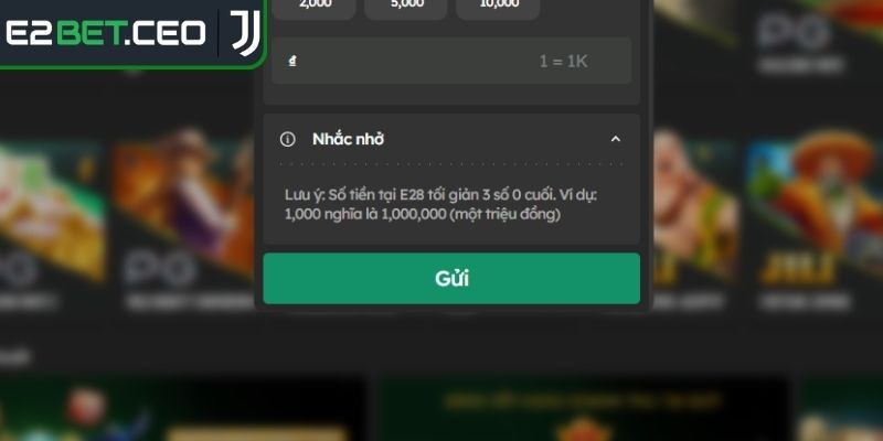 Nạp Tiền E2Bet – Giao Dịch Nhận Tiền Chỉ Trong Vòng 1 Phút 1 Điều kiện cần thiết để giao dịch nạp tiền E2Bet diễn ra