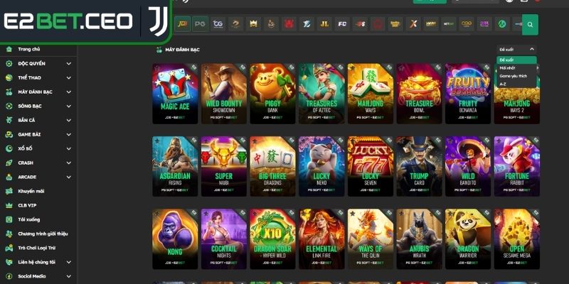 Sảnh Nổ Hũ PG E2BET Trải Nghiệm Slot Game Đa Dạng, Thắng Lớn 2 Hướng dẫn tham gia sảnh nổ hũ PG chi tiết